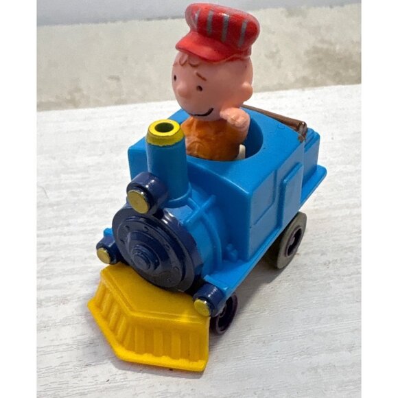 Vintage UFS Peanut Gang Push Down Toys Charlie Brown Train & Snoppy Plane - Picture 4 of 7